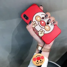 

New case for iphone xs max 8plus Bread Superman cartoon imd for iphone XR 7p 6sp lovely Brown bear phone case Belt pendant