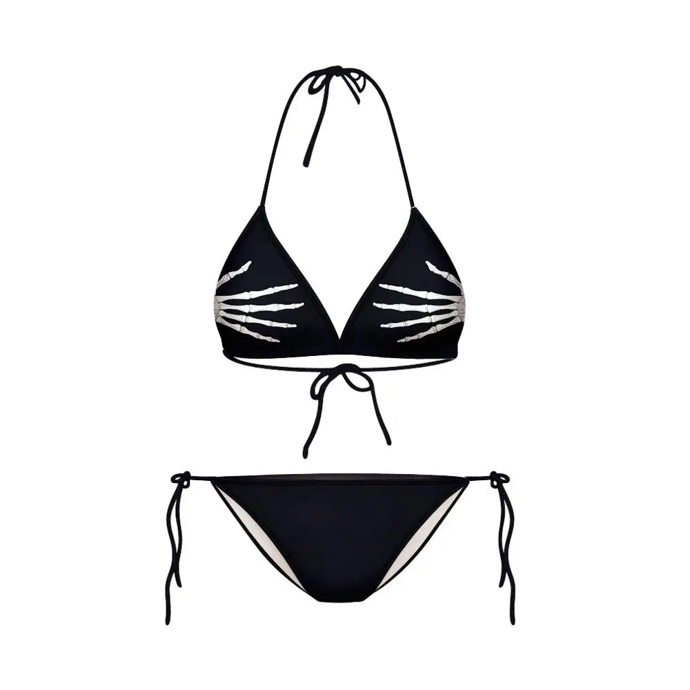 

New Sexy Bikini Skeleton Swimsuit Women For Women Halloween Cosplay Costume Active Skull Swimwear Funny Patterns Fato de banho