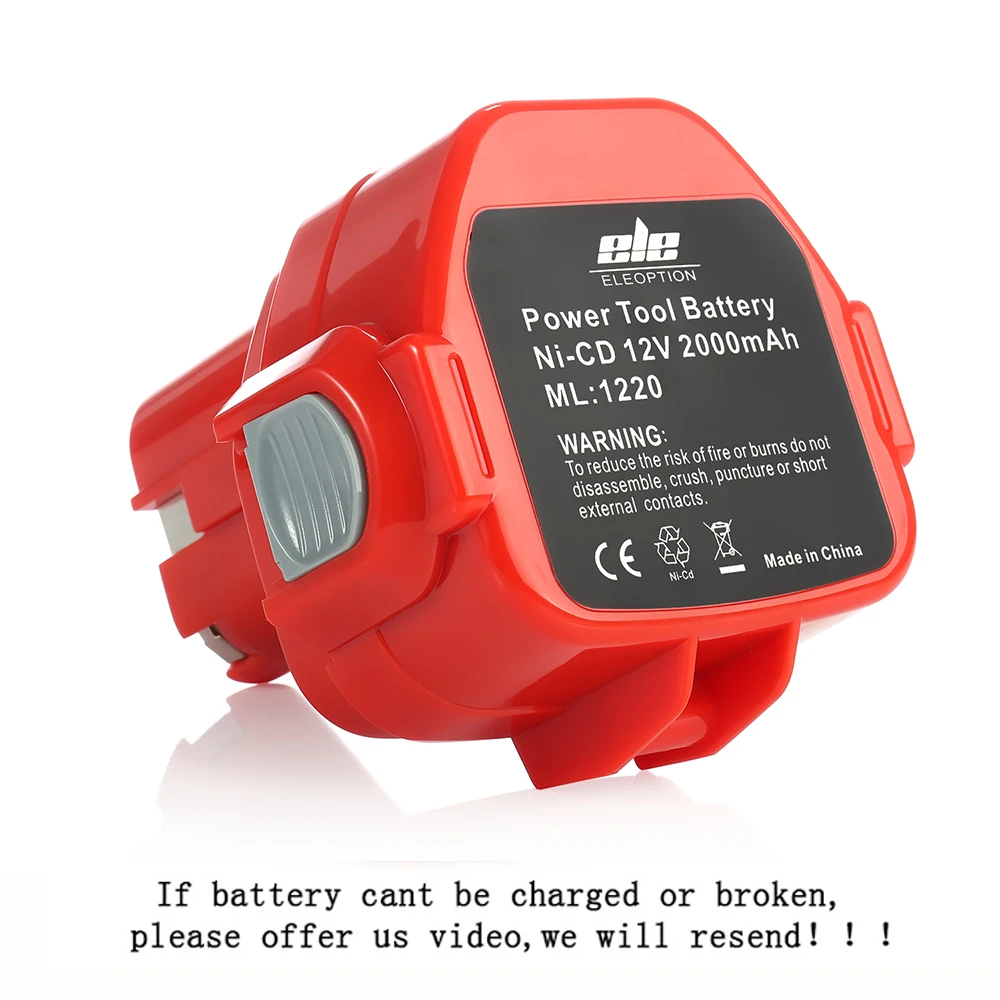Eleopção-bateria de Substituição Ni-cd para Makita 1222 1223 6270d 6271d 6317d 6227d 12v 2000mah Pa12 1220 1233 - Image 2