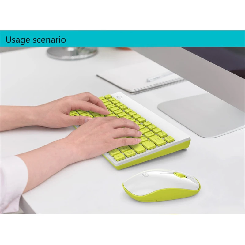 

Ultra-Thin Wireless Mini Gaming Keyboard and Mouse Set Kit 2.4GHz Silent Mouse Keyboard Combo for Desktop Notebook