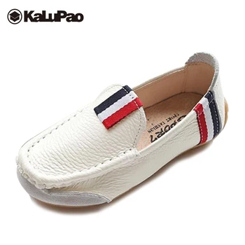 

Kalupao Boys leather soft cow muscle outsole breathable anti slip black autumn spring kids oxford school moccasins party shoes