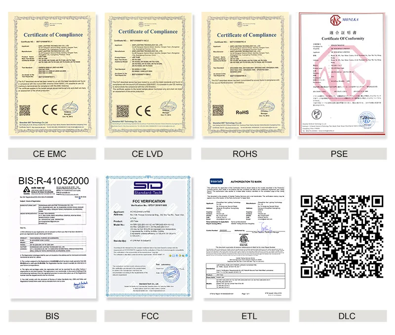AIER LED TUBE CERTIFICATION
