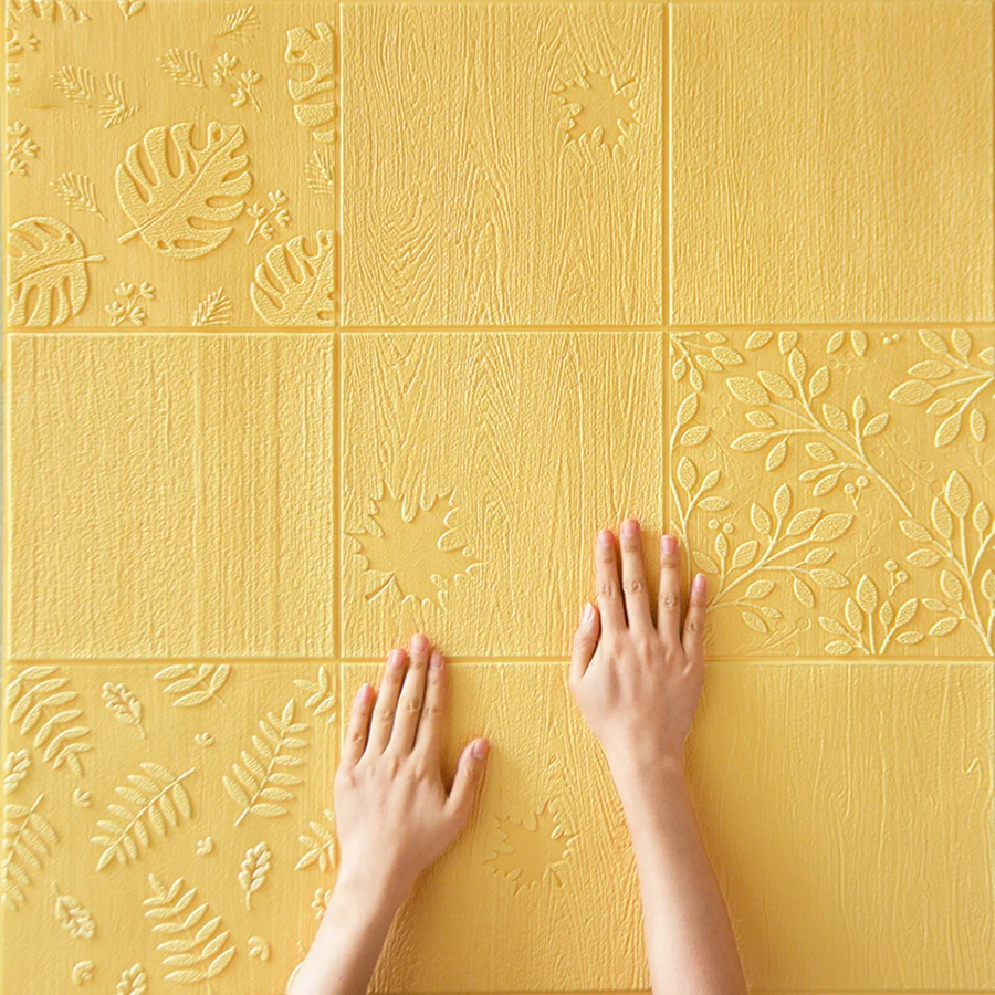 

2019 Modern Popular Self-adhesive Wallpaper for Living Room Bedroom Thick Waterproof Maple Leaves Contact Paper Room Decor Mural