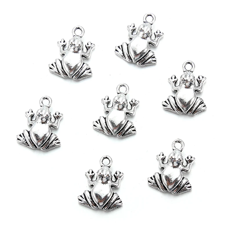 

10pcs Antique Silver Frog Charm Pendant DIY Jewelry Making Necklace Bracelet Bangle Findings 17x14mm