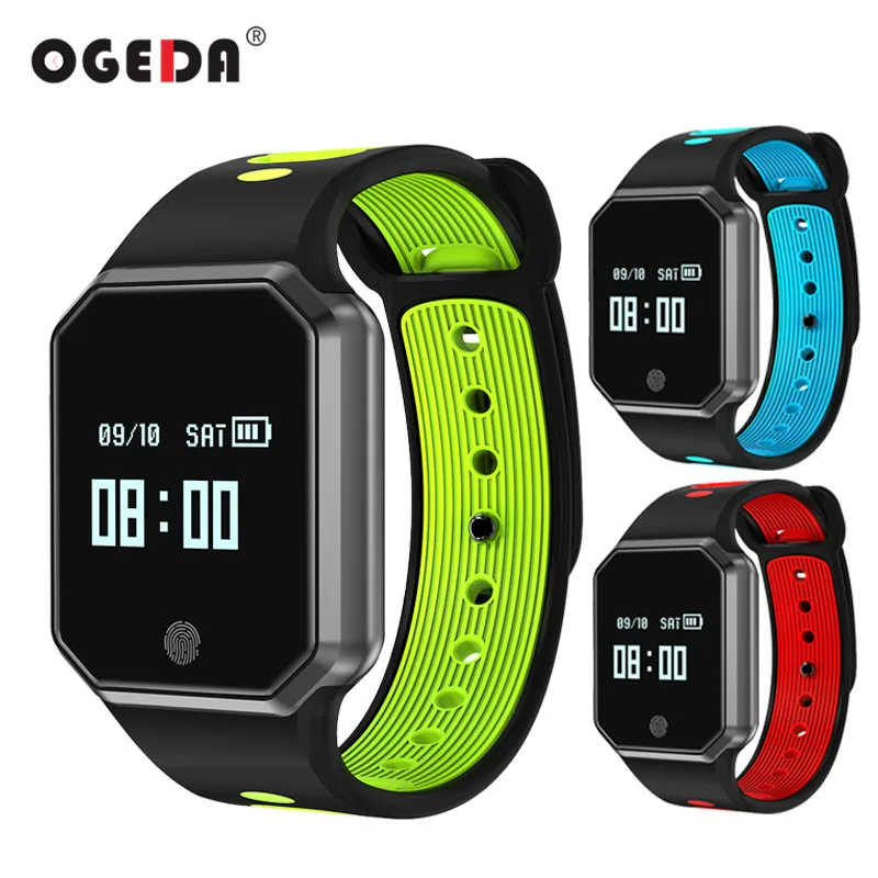 

OGEDA Men Smart Watch Smart Bracelet Blood Pressure Monitor Activity Tracker Women Heart Rate Smart Wristband Step Calories QW11