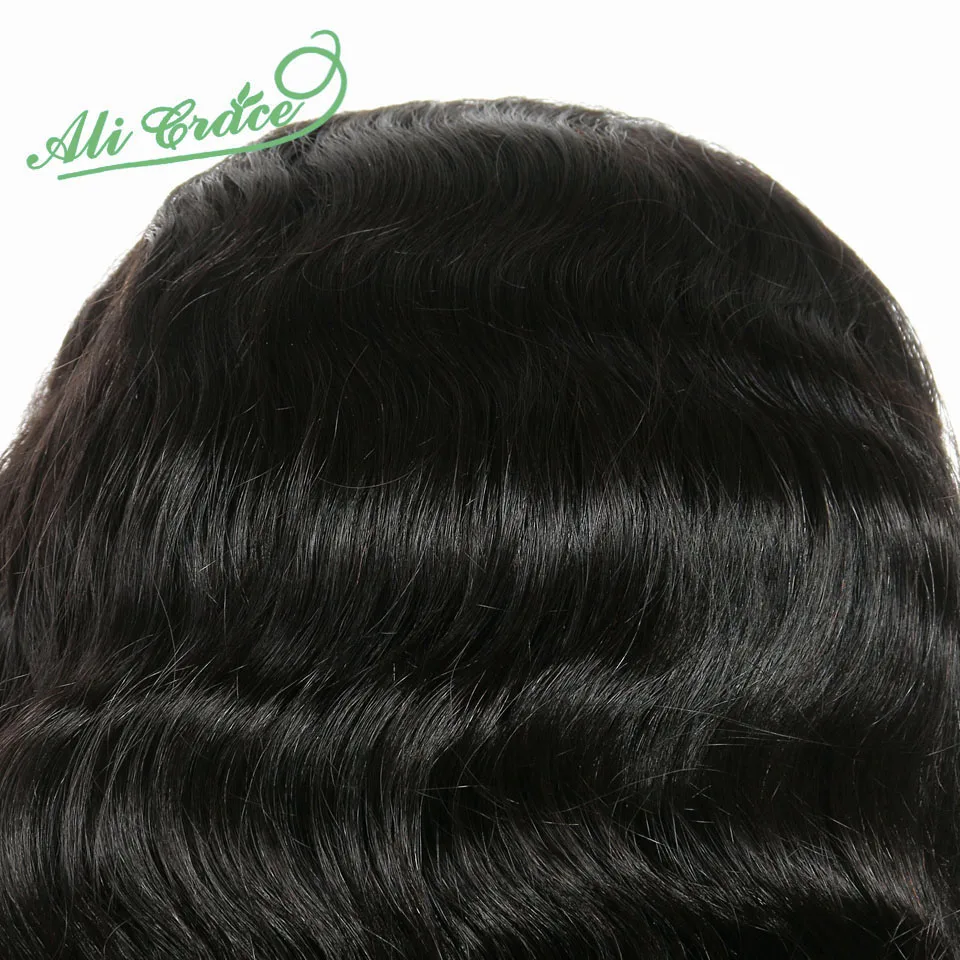 Али Грейс Малайзия волна тела 13*6 кружева фронта человеческих волос парики 150% плотность предварительно накладка из волос линия с волосами младенца Remy человеческих волос
