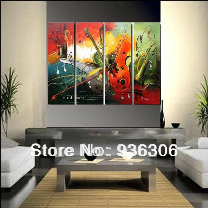 Handpainted Oil Painting Wall Art Abstract Gita Of Home Decoration For ...