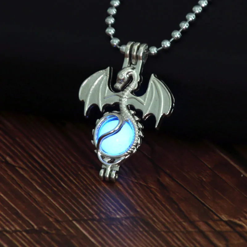 Новинка светящееся ожерелье Dragon Dark цветная цепочка в темноте с кулоном колье