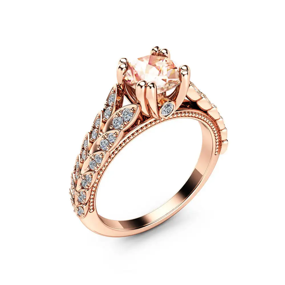 

14K Rose Gold Diamond Row Cross Open Rings for Women Fine Jewelry Finger Bague Mini Anillos De 14K topaz Bizuteria Ring box