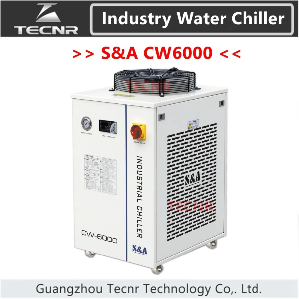 S & A CW6000 промышленный охладитель воды для лазерной машины охлаждения 300 Вт co2 лазерной трубки 3000 Вт Емкость
