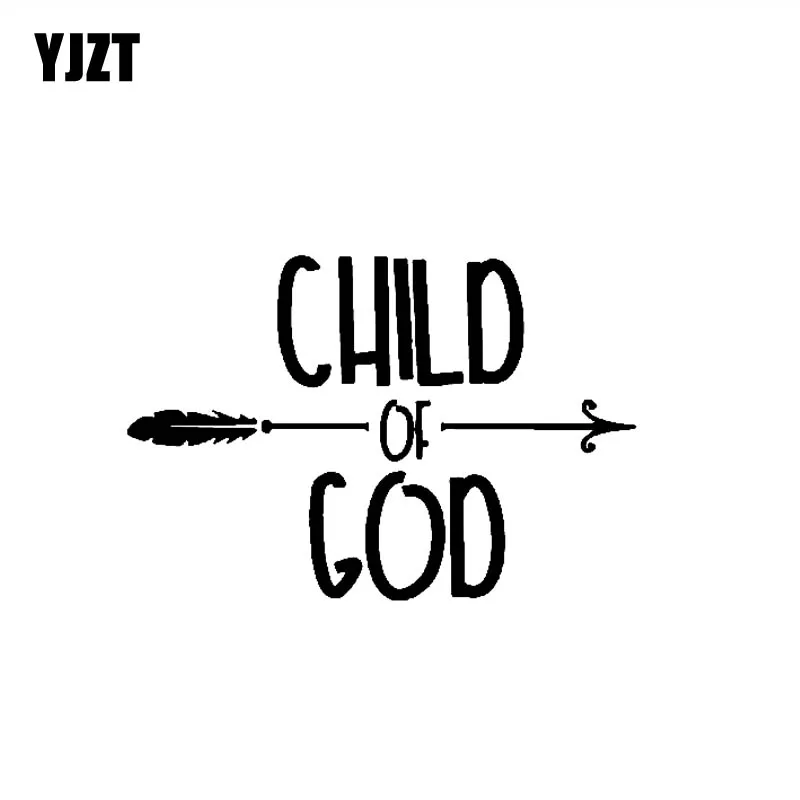 

YJZT 12.7CM*8.7CM CHILD OF GOD VINYL DECAL CAR STICKER FAITH CHURCH JESUS ARROW LOVE Black Silver C10-02140