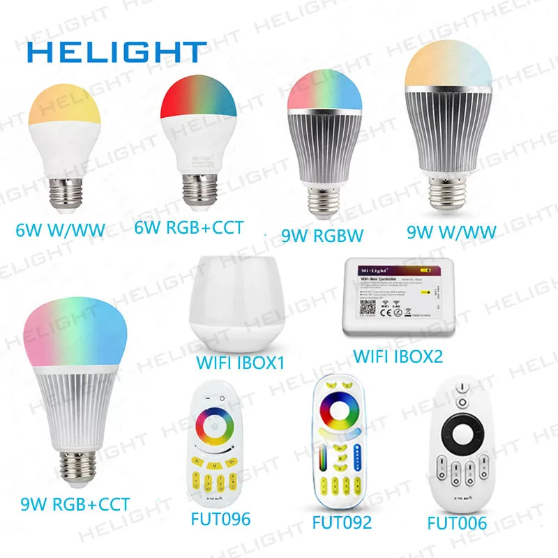 

MiLight 2.4G smart bulb W/WW RGBW RGB+CCT LED Bulb GU10/E27/MR16;4W/5W/6W/9W/12W;W/WW/RGBW/RGBCCT Remote Control Smart Lighting