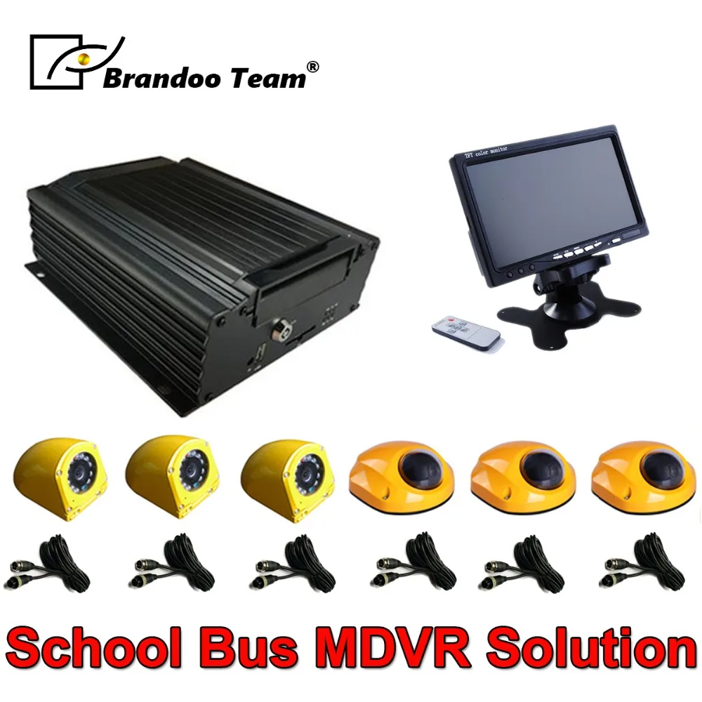 8 каналов автомобильный комплект dvr для школьного автобуса с 6 шт. Автомобильная камера специальный дизайн школьный автобус Мобильный dvr