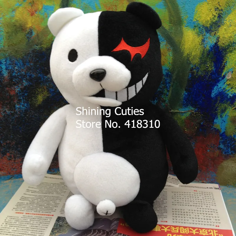 Наивысшее качество 36 см Дешевые monokuma черный, белый цвет медведь милые животные плюшевые игрушки куклы Косплэй подарок на день рождения