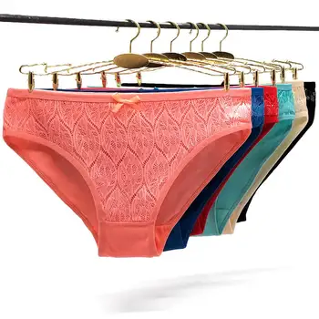 

Pack of 12 Lace Cotton Lady Panties Sheer Lace Women Short Brief Women Bikini Underwear Hot Girl Pans t Sexy Lingerie Wholesale