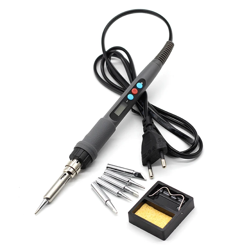 936d LCD Adjustable Temperature Digital Electric Soldering Station EU plug+10PCS Solder tip Replace HAKKO 936 Soldering station 