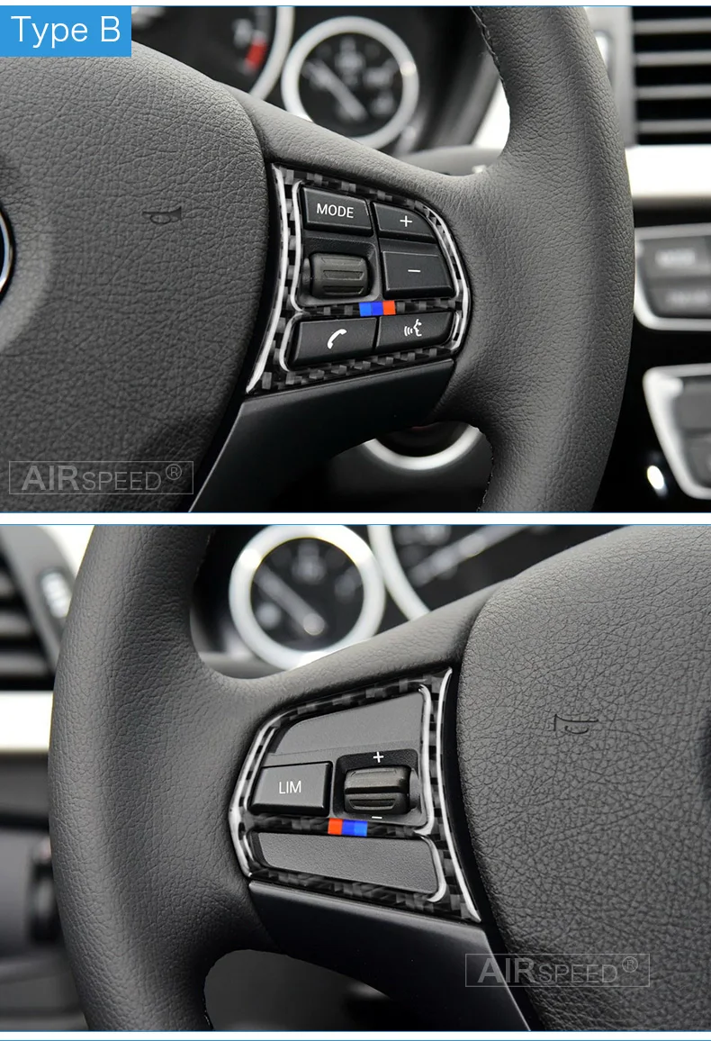 BMW F20 F21 F30 F34 F32 Accessories Interior Carbon Fiber Car Steering Wheel Buttons Stickers Cover Trim Decoration (9)