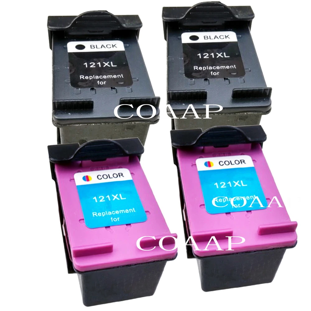 4pcs Replacement hp121 121 xl Refilled Cartridge for Deskjet F4283