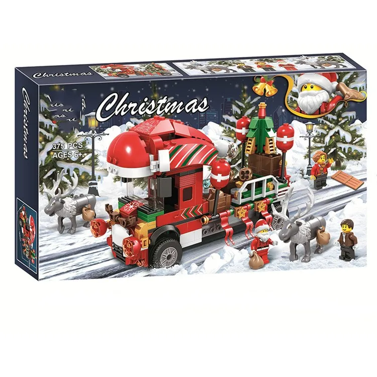 

Bela 11083 Advent Calendar Figure Festival Snow Truck Elk Building Block 375pcs Bricks Toys Compatible With Christmas Toy