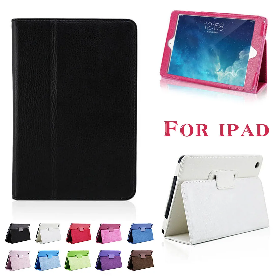 

Universal 360 Rotating Case for Apple ipad Mini 1/2/3 Flip Litchi Leather Cover With Smart Stand Holder for iPad 7.9 inch