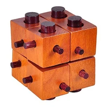 New Wooden Eight Squares Puzzle Burr Puzzles Brain Teaser Intellectual Magic Cube