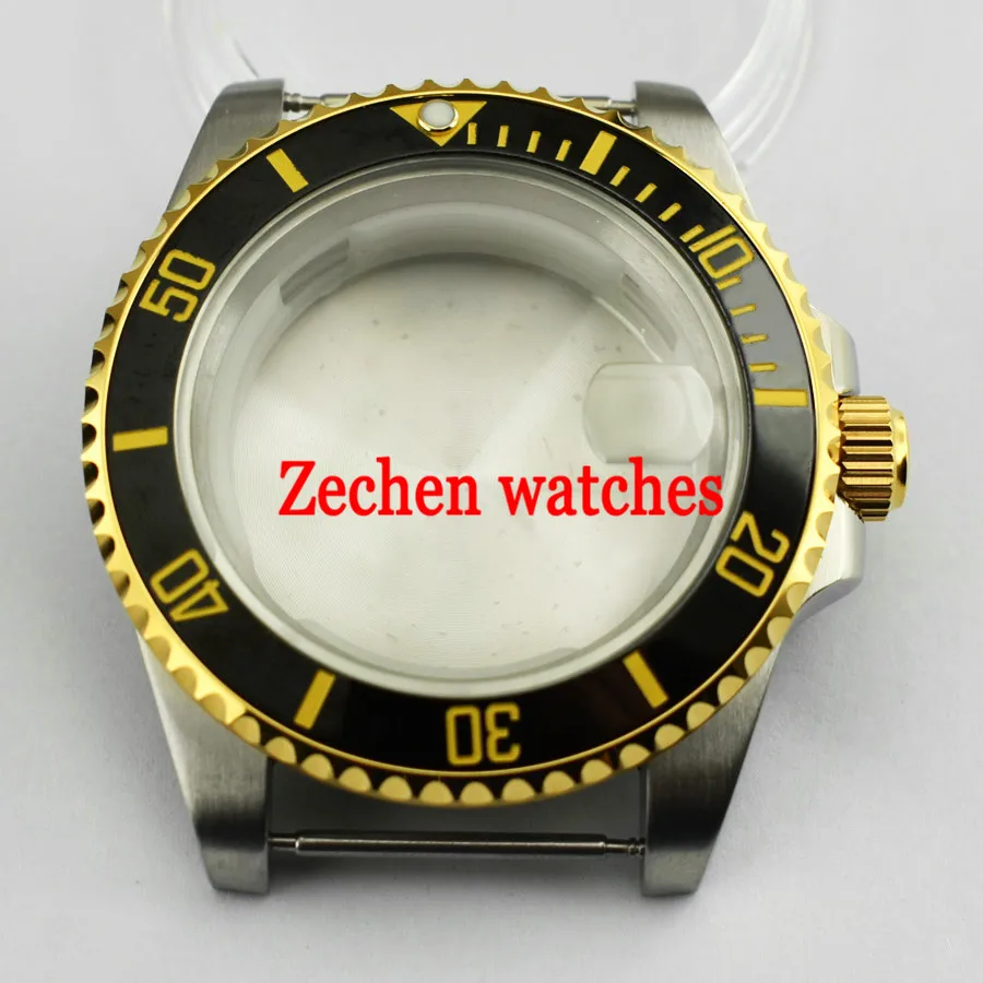 40mm Silver/Gold Wrist Watch Case Fit Parnis mens watch ETA 2836,DG2813/3804,Miyota 8205/8215/821A 40mm Silver/Gold Wrist Watch Case Fit Parnis mens watch ETA 2836,DG2813/3804,Miyota 8205/8215/821A