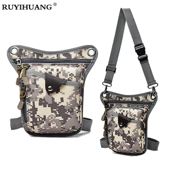 

2020 Men canvas drop waist bags Leg pack bag men belt bicycle and motorcycle money belt small pack for work black High Quality