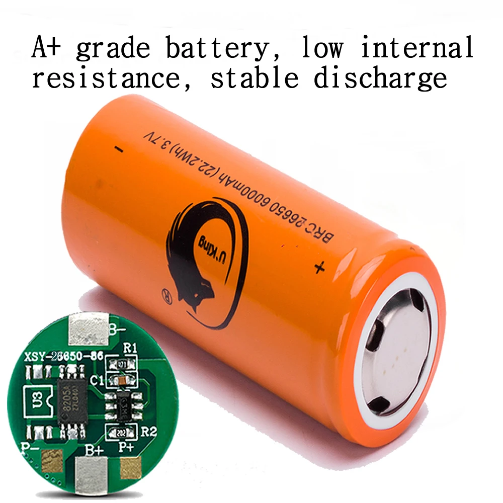 4 шт. перезаряжаемая батарея 26650 3,7 в/4,2 в 6000 мАч литий-ионная батарея для светодиодного фонарика 26650 литиевая батарея для отслеживания налобных фонарей