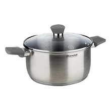 Кастрюля с крышкой Rondell RDS-714(объем 2.4 л, диаметр 20 см, подходит для всех видов плит, трехслойное дно, мерная шкала