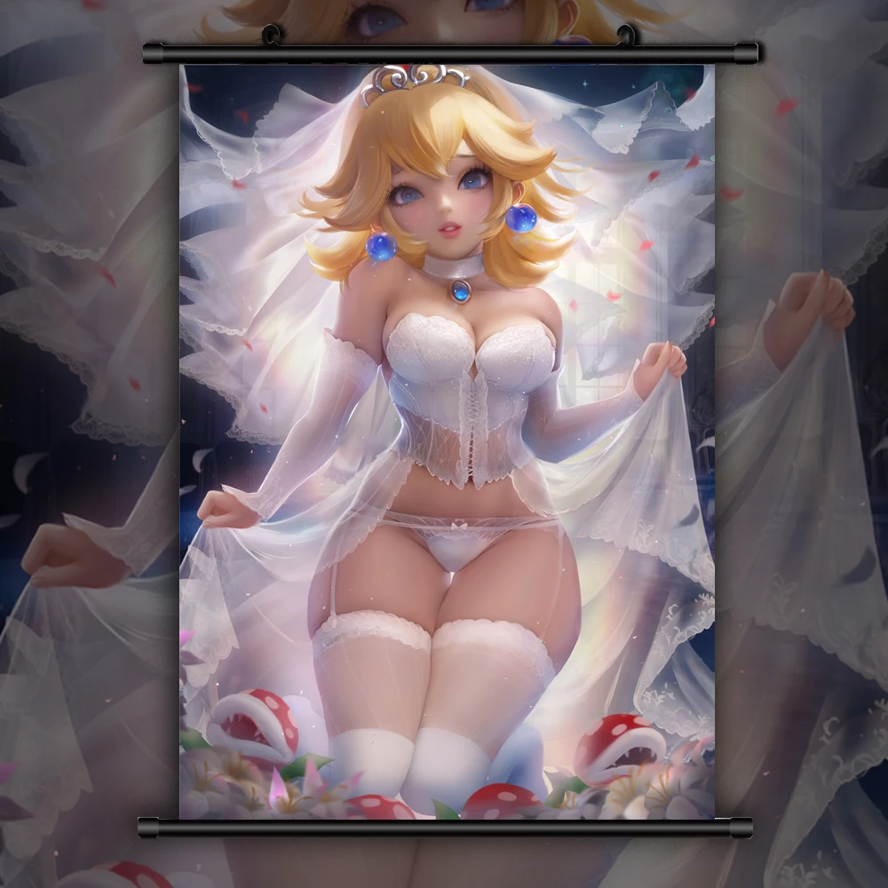 

Super Mario Bros Peach Anime manga wall Poster Scroll