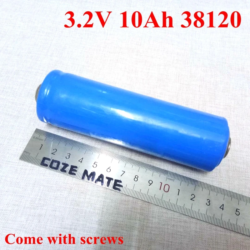 

4pcs Lifepo4 3.2v 10Ah Cell 38120 3.2v 10ah Lifepo Not Lithium Lipo 50A for Pack Diy 12v 10ah Power Storage + Screws Free Ship