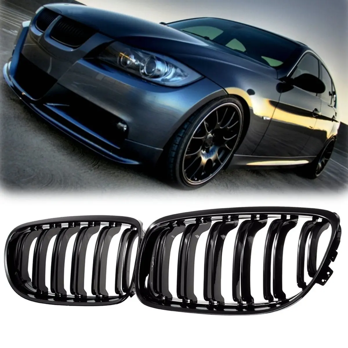 US $23.17 15% OFF|Pair Matte/Gloss Black Car Front Grille For BMW E90 LCI 3 Series Sedan/Wagon 09 11 Racing Grills|front grille for bmw|grill for bmw|front grill - AliExpress
