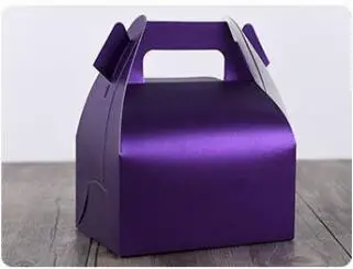 16,3*9*8,2 см золотая Подарочная бумажная коробка с ручкой на день рождения, свадьбу, вечеринку, крафт-бумага, коробка для упаковки конфет, печенья, чашки для торта, подарочная коробка - Цвет: Purple