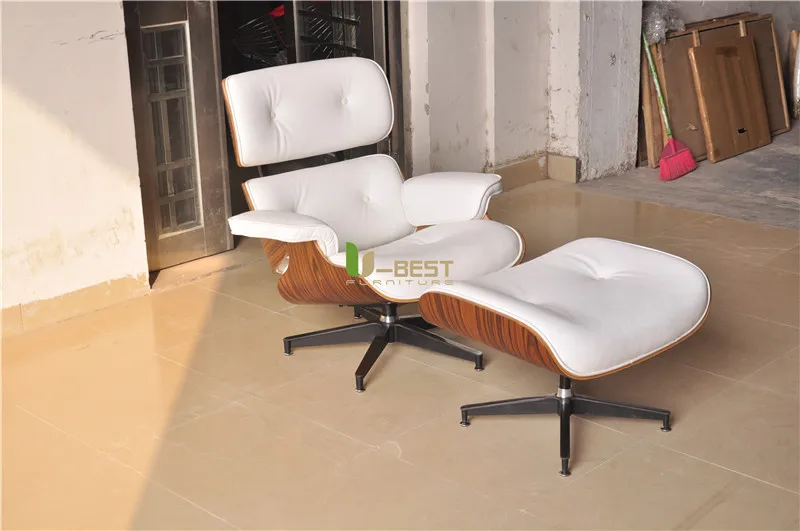 white leather eames lounge chair  (1)