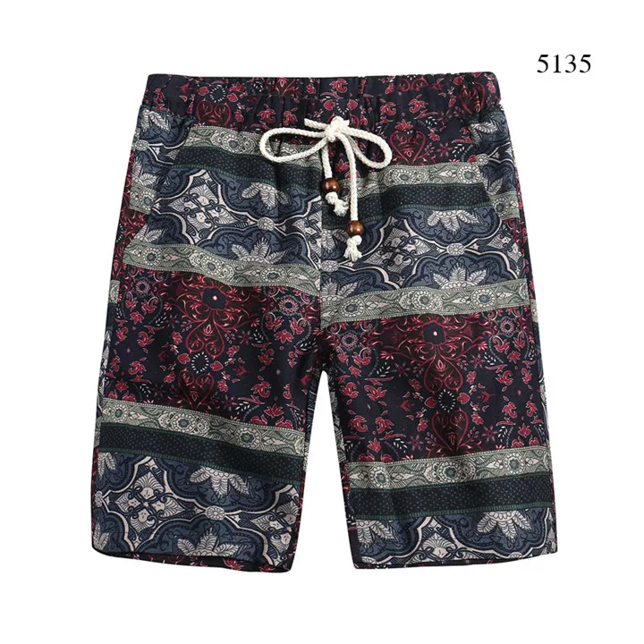 Бренд Brother Wang,, летние новые мужские бермуды, модные повседневные свободные прямые пляжные шорты с цветочным рисунком, мужские 5135 - Цвет: 5135