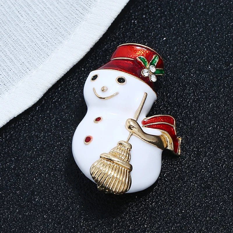 1pcs Christmas New Year Snowman Brooch Corsage Gifts Banquet Pins Decorations Badge