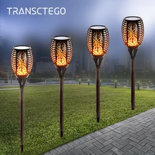 Светодиодный Солнечный фонарь светильник s открытый танцы мерцающее пламя солнечный светильник тики водонепроницаемый для украшения сада патио путь солнечный светильник