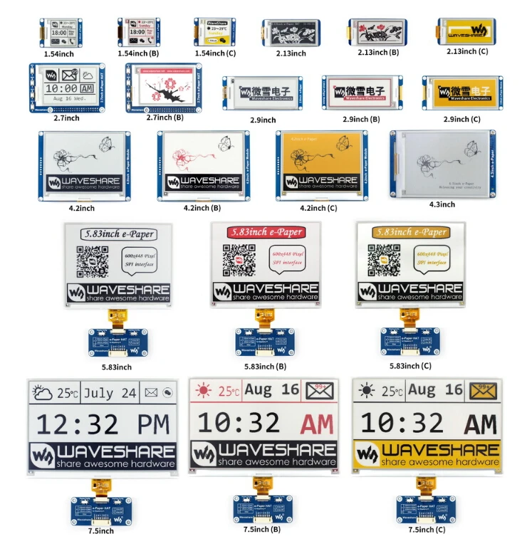 Waveshare 1,54 дюймовый E-Ink дисплей модуль трехцветный Желтый Черный Белый e-paper дисплей для Raspberry Pi/STM32 SPI интерфейс
