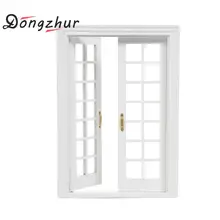 Белый цвет кукольный домик Миниатюрный 1:12 окно деревянный кукольный дом окно выдалбливают DIY миниатюрный кукольный домик мебель Прямая поставка