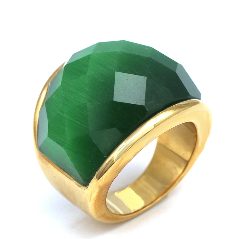 

PZ Fashion Women Luxury Brand Crystal Jewelry Ring 316L Stainless Steel Transparent Cut Crystal Ring