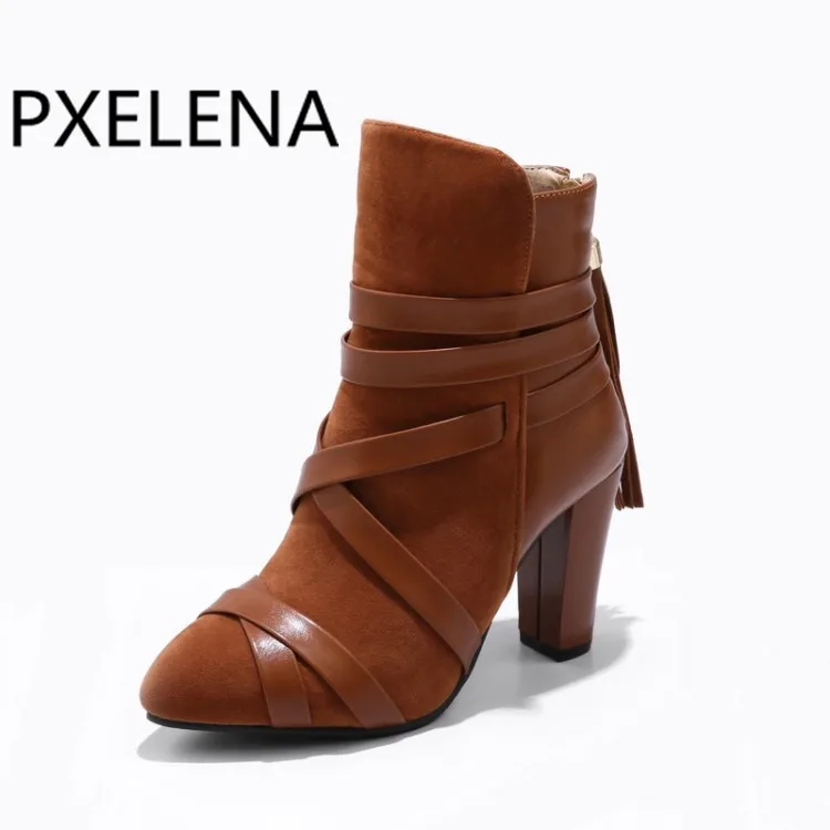 PXELENA/4 вида цветов ботильоны для женщин на высоком каблуке с перекрестной