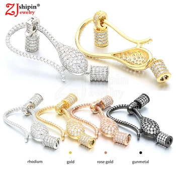 

2018 NEW Luxury micro inlay zircon CZ jewelry accessories linker lobster clasps for jewelry necklaces bracelet making