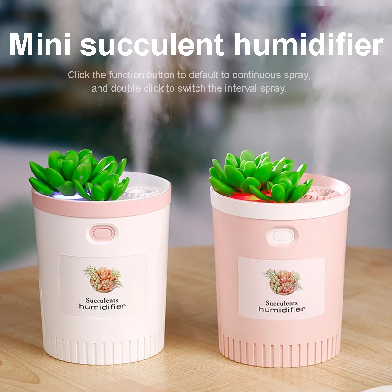 

Succulents Air Purifier Moisture Aroma Diffuser Convenient Night Light Ultrasonic Humidifier Creative Hydrating Dorpshipping