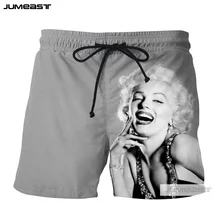 Jumeast модные 3D печатных Сексуальная Богиня Мэрилин Монро Короткие штаны повседневное для мужчин/для женщин свободные размеры короткие Новин
