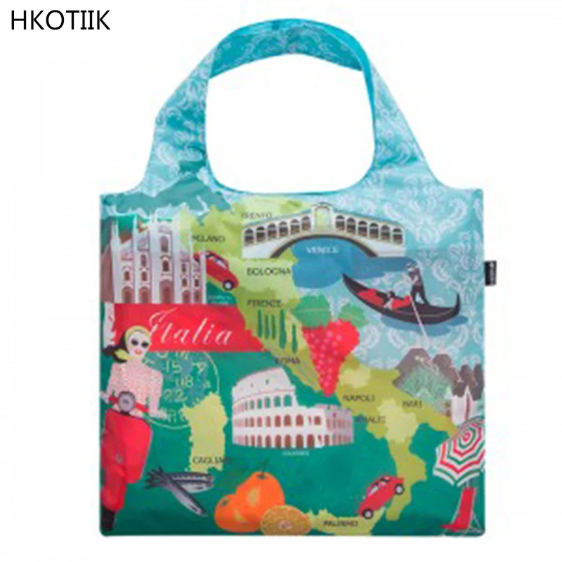 

One-Shoulder Fashion Travel Convenient Green Shopping Bag Waterproof Reusable Storage Folding Light Spring Roll Bag