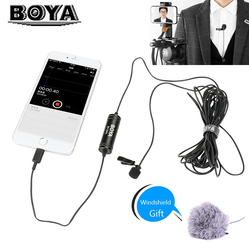 

BOYA BY-DM1 Professional Lavalier Microphone for iPhone X Xs Max /8/8 Plus/7/7 Plus iPad Mini 4/3/2 iPad Pro iPad Air 2 iPod Tou