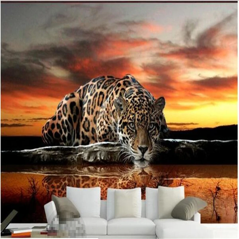 

custom photo wallpaper High quality leopard wall covering living room sofa bedroom TV backdrop wallpaper mural wall paper