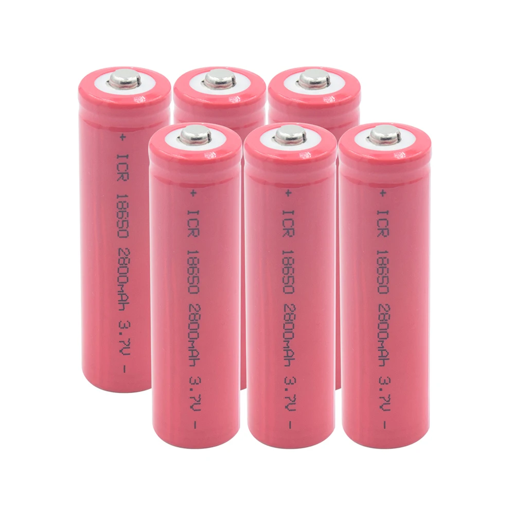 6 PCS 18650 аккумулятор 3,7 V 2800mAh перезаряжаемый литиевый разряд, предназначенный для блок питания для электронной сигареты, батареи для фонарика - Цвет: 6 PCS