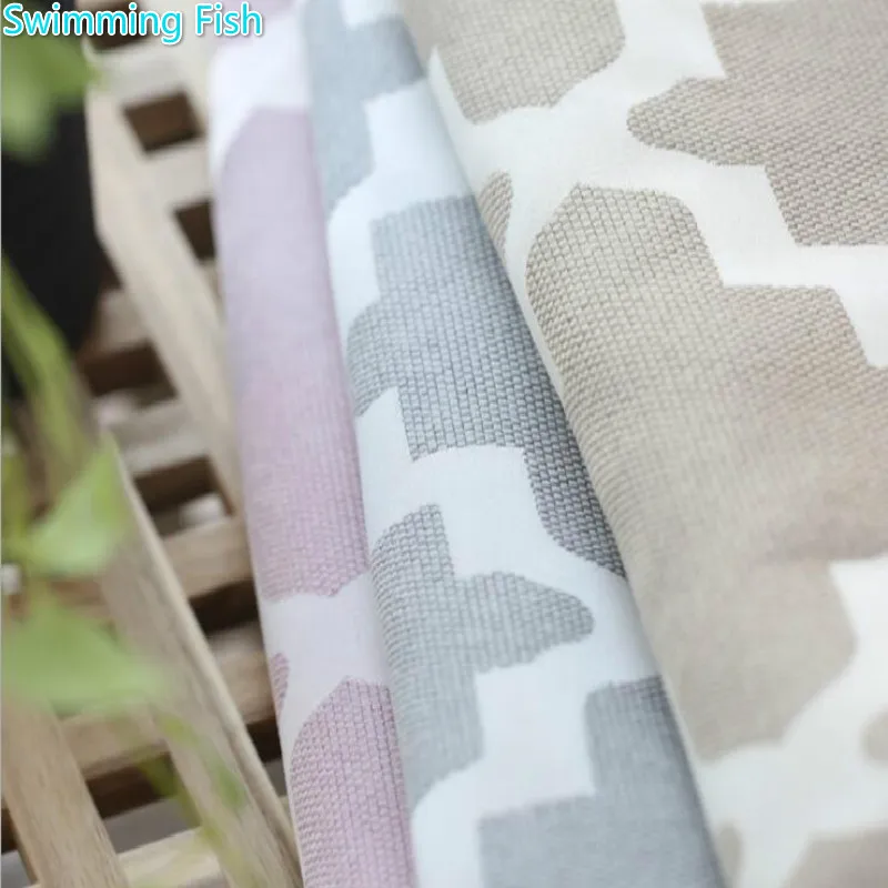 Pink/Grey/Light yellow Curtain Thick Faux Cotton Linen Jacquard Blackout For Bedroom Custom Window Blind Drape | Дом и сад