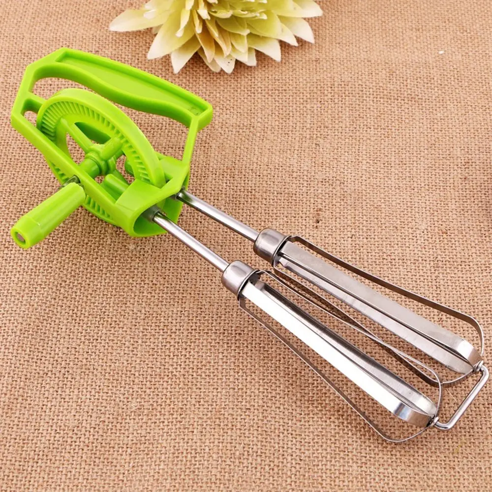 Stainless Steel Rotary Hand Egg Whisk Beater Blender Egg Whisk Cream